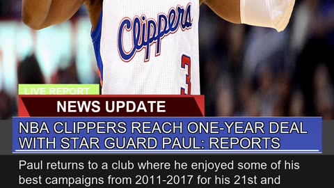 Nba Clippers Reach Oneyear Deal with Star Guard P
