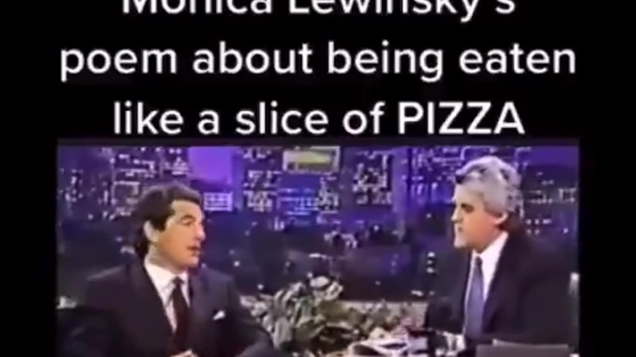 JFK Jr reads 9yo Monika Lewinsky's poem about being eaten like pizza
