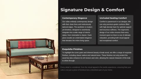 Luxury Handcrafted Teak Wood Sofas - 2-Seater Sofa Showcase