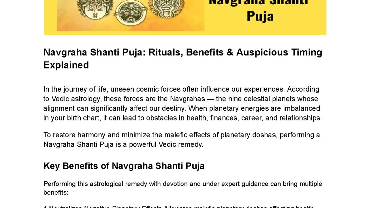 Navgraha Shanti Puja Explained: Rituals, Benefits & Best Time to Perform