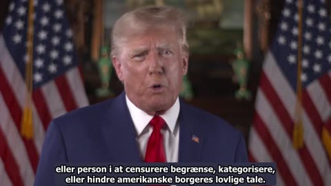 Præsident Donald J. Trump`s tale — om ytringsfrihed DK-txt