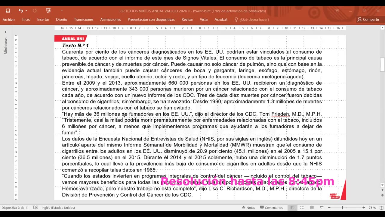 ANUAL VALLEJO 2024 | Semana 38 | Álgebra | RV | Literatura