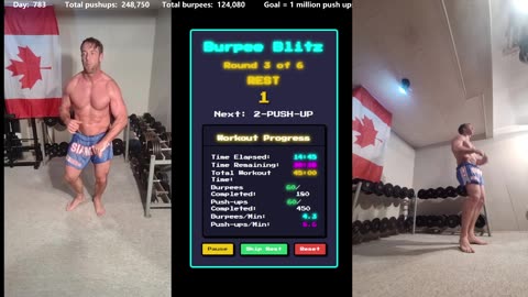 Everyday 450 push ups and 180 Burpees!