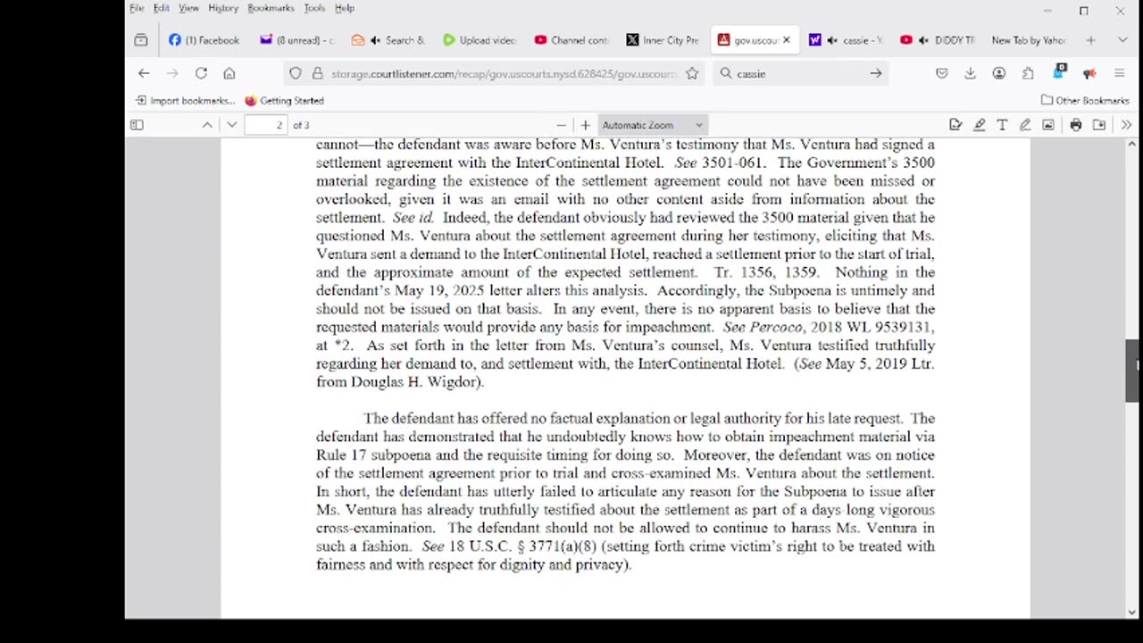 diddy try in to get cassie impeachment