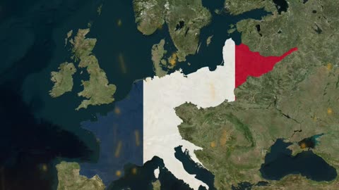 France at Greatest Extent during Napoleonic Wars (1812 AD) vs France Today