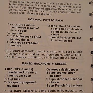Recipe for Hot Dog Potato Bake a Vintage Campbells Recipe