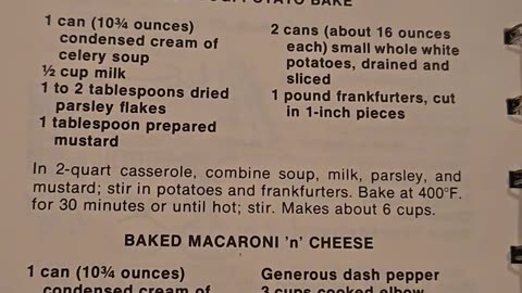 Recipe for Hot Dog Potato Bake a Vintage Campbells Recipe