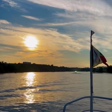 Moscow sunset from the deck of the ship