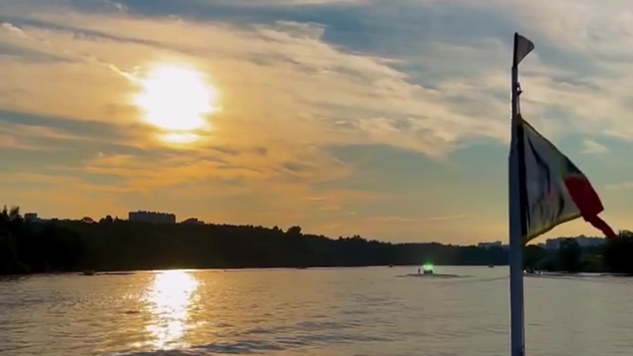 Moscow sunset from the deck of the ship