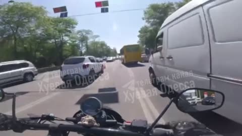 🏍️🚧 Ukraine War | Odesa Biker Destroys Mobile Checkpoint Sign | RCF