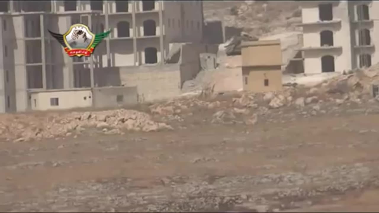 Syrian War in Mount Shweihna, NW Aleppo, Metis ATGM vs T-72 hit (Al-Tawhid brigade) 2013.06.09