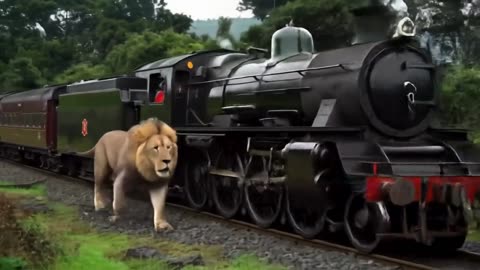 Lion Chases Train in the Hills – Rare Wildlife Encounter