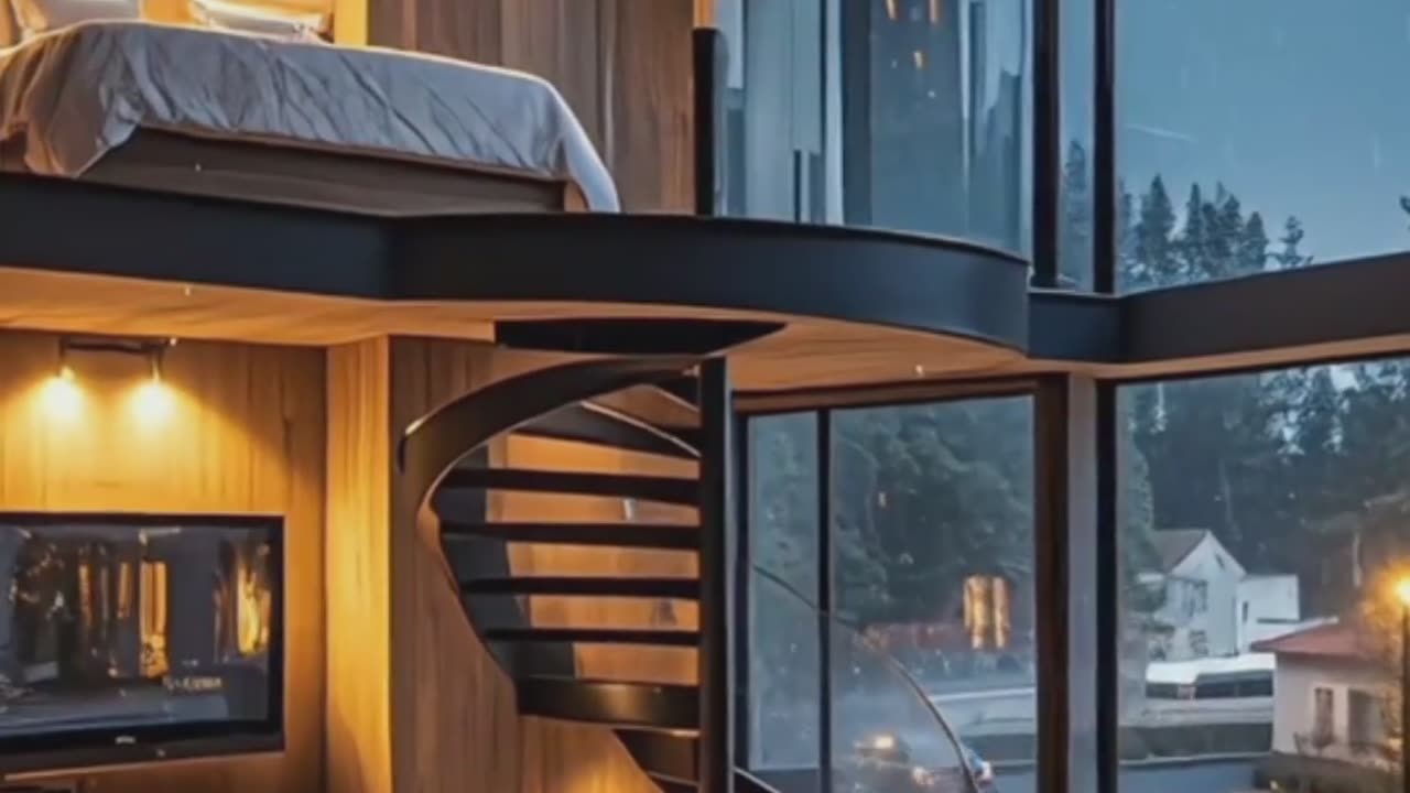 Loft Bedroom, Spiral Staircase.