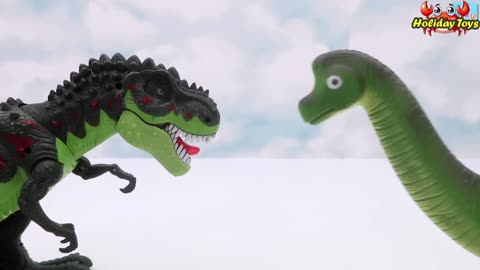 Green Brontosaurus Laid Eggs on Bushes and Grass