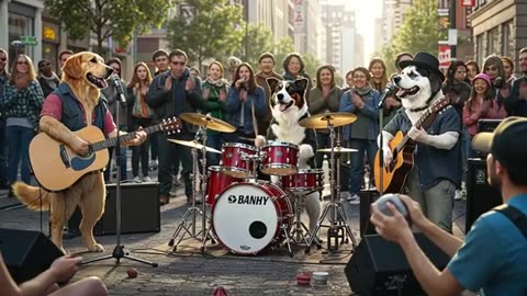 AI Dog Rockstars Perform Live