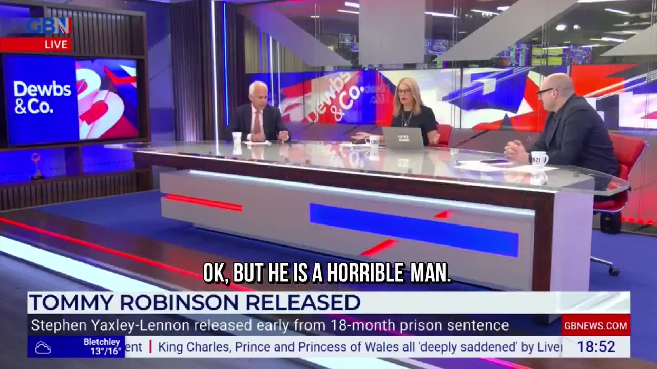 Tommy Robinson was jailed for showing a film