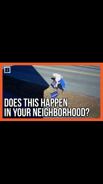 Does This Happen in Your Neighborhood? Woman Knocks Down Political Sign, Walks Off