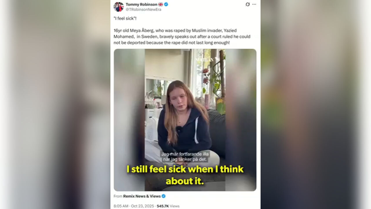 Judge said The illegal didn't rape the little girl long enough to warrant deportation - Sweden