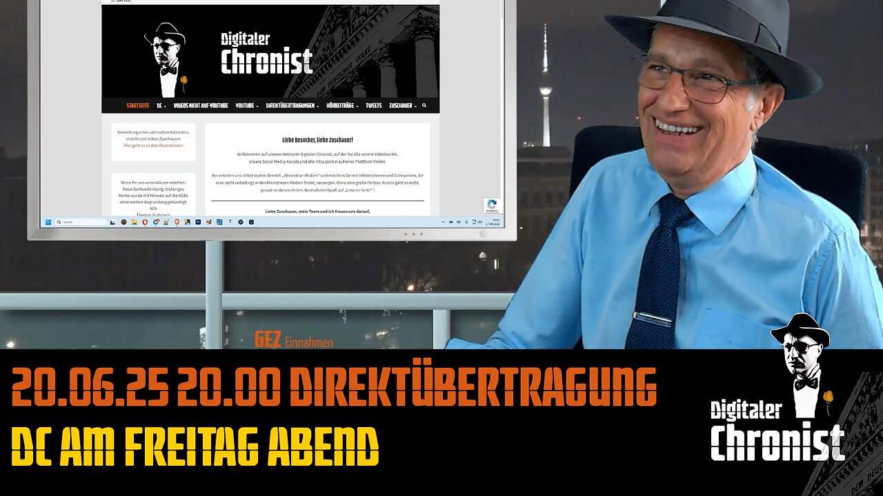 Aufzeichnung der Direktübertragung vom 20.06.25 DC am Freitag Abend