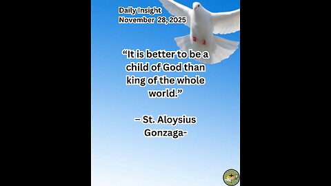 Daily Insight November 28, 2025 #faith #saint #insight