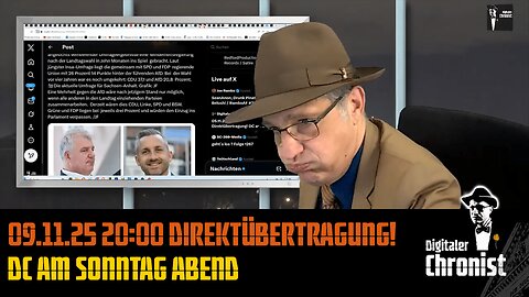 09.11.25 20:00 Direktübertragung! DC am Sonntag Abend