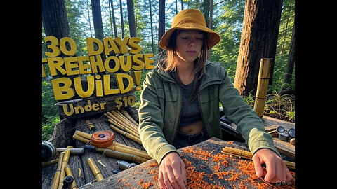 "30 Days: Two Beautiful Girls Build a Treehouse in Deep Forest | Under $10 | Full Journey"