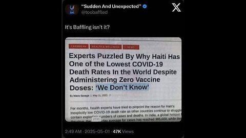HAITI - THE LOWEST DEATH RATES IN COVID - LOWEST VACCCINE TAKE UP - EXPERTS BAFFLED