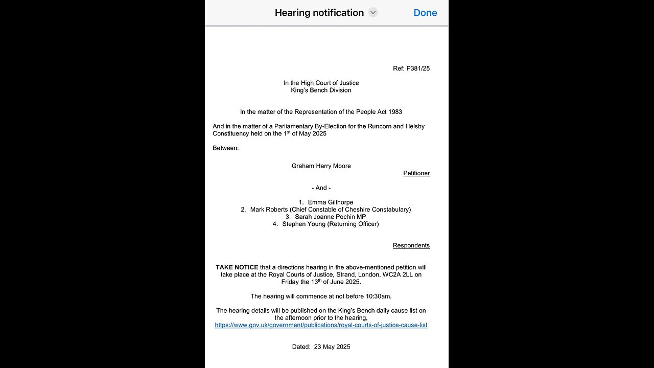 Directions hearing