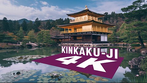 Caminata por Kyoto 4K - Templo Budista Kinkaku-Ji, el Pabellón Dorado