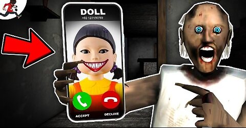 Squid Game Doll call Granny - funny horror cartoon