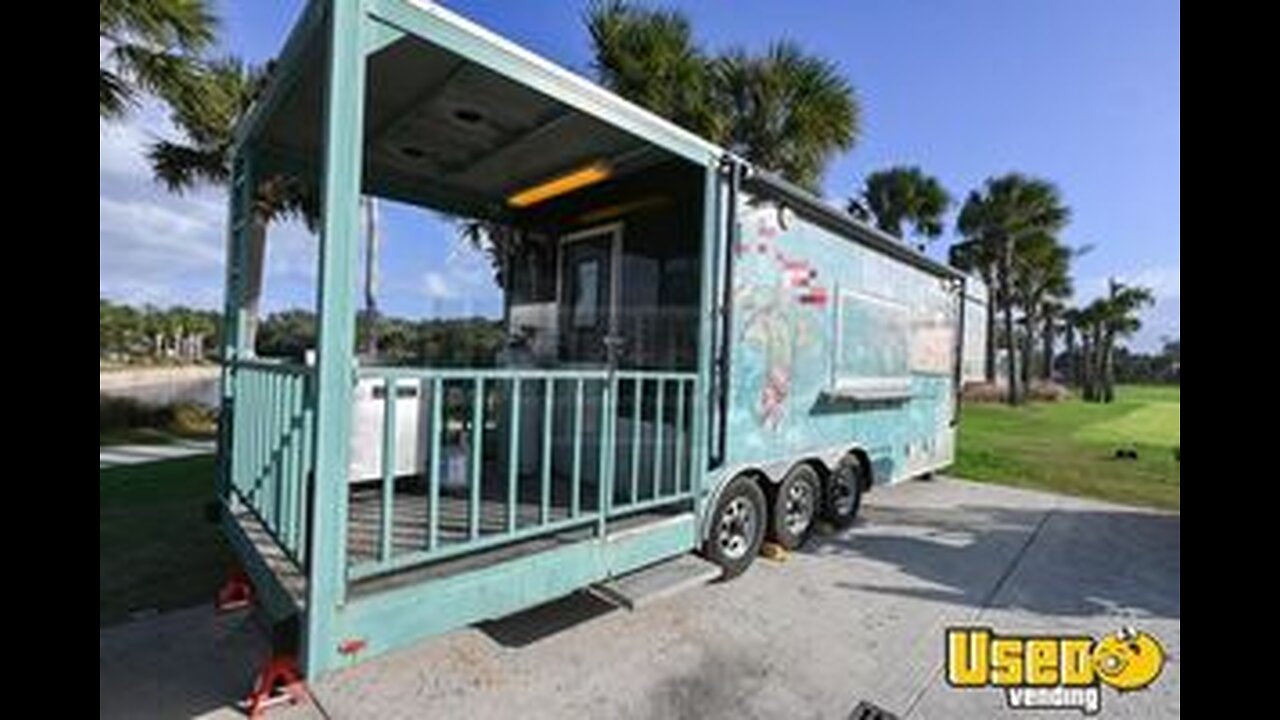 2018 34' Kitchen Food Concession Trailer with Porch & Pro-Fire Suppression for Sale in Florida!