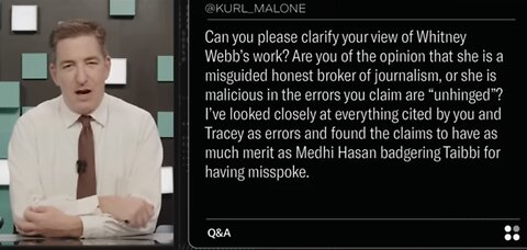 Q&A: What are Glenn's views of Whitney Webb's reporting?