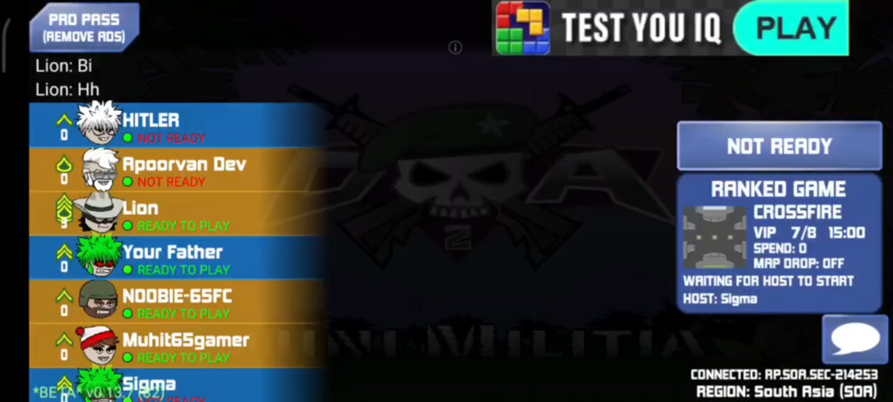 Mini militia very difficult match .