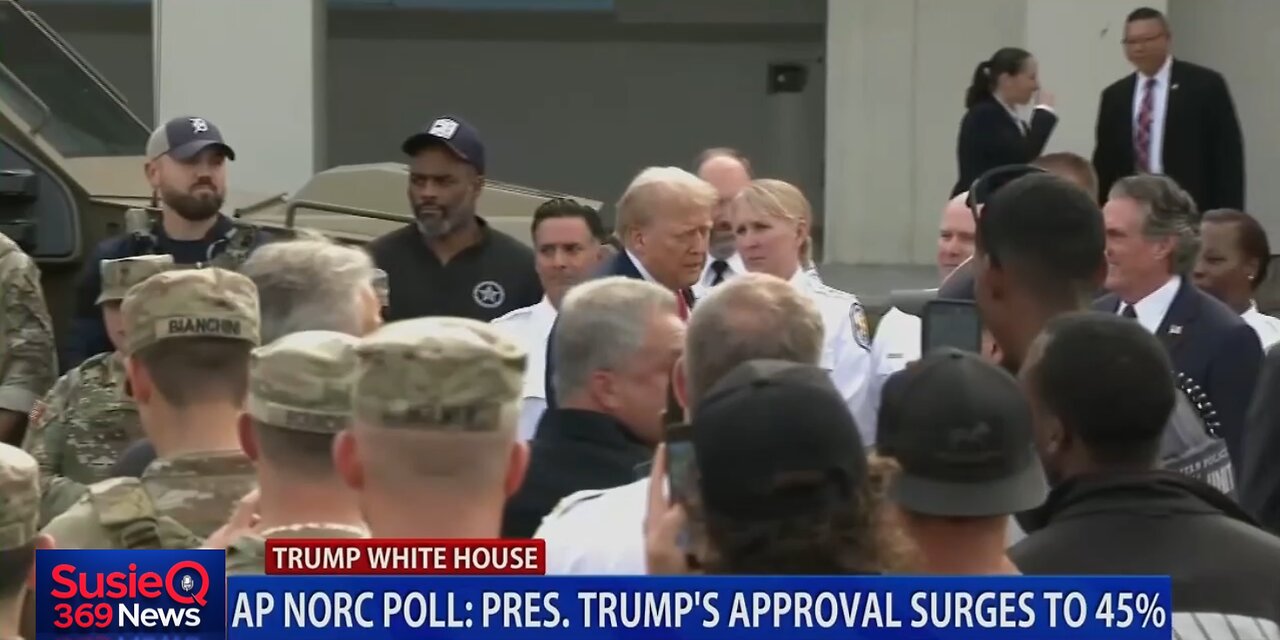TRUMP'S APPROVAL SURGES TO 45%