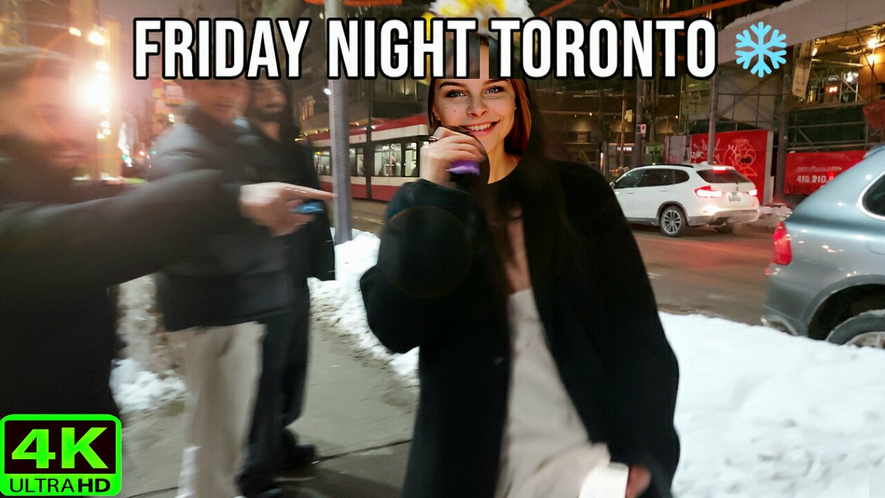 【4K】Toronto Friday Night ❄️ Frigid Downtown Nightlife Canada 🇨🇦