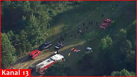 Skydiving plane goes off New Jersey runway and crashes into woods, sending at least 15 to hospital