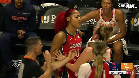 🫢 DOUBLE Techs, Marina Mabrey HEATED after Shakira Austin SHOVES teammate | WNBA women's basketball