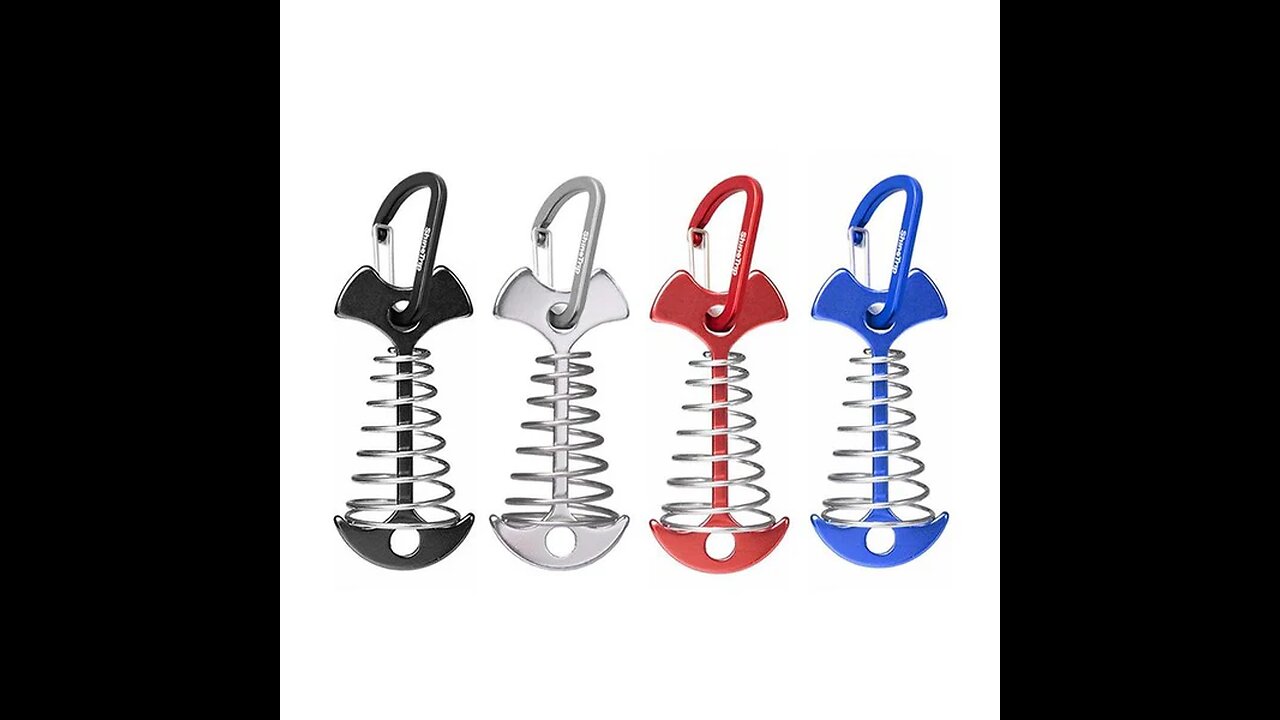 Camping Tent Fastening Picket With Umbrella-Shaped Springs For Stacking Boards