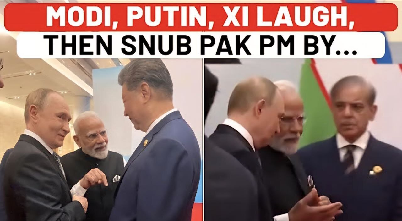 PM Modi, Putin, Xi Jinping Stand & Laugh, Then Snub Pakistan PM Sharif By…| SCO|China|India