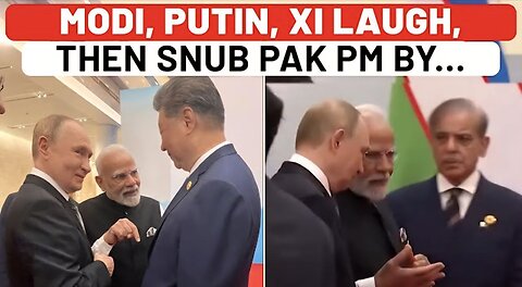 PM Modi, Putin, Xi Jinping Stand & Laugh, Then Snub Pakistan PM Sharif By…| SCO|China|India