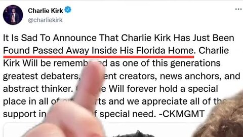 Charlie Kirk died at his Florida Home Sept 4th 2025 according to Charlie Kirk's Management...