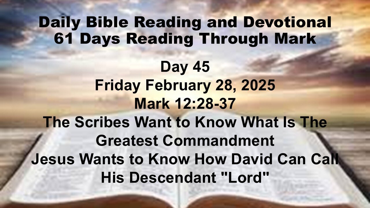 Daily Bible Reading and Devotional: 61 Days reading through Mark 02-28-2025