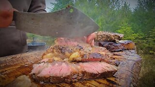 Forest Hot Stone Cooking | Primitive BBQ Technique