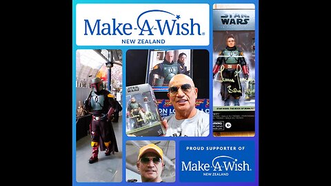 TEMUERA MORRISON ⭐️ signed Star Wars Boba Fett 🔰 toy donated to charity Make A Wish New Zealand 💙