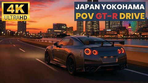 🚗 POV Drive in a 600HP Nissan GT-R R35 | Sunset Cruise through Yokohama, Japan 🌇 | 4K HDR