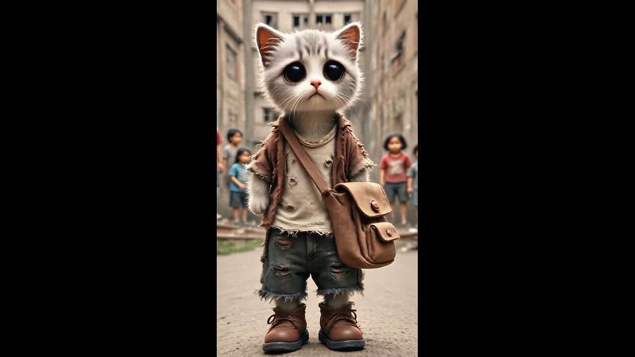Aooor cat Starving in street satisfaction video