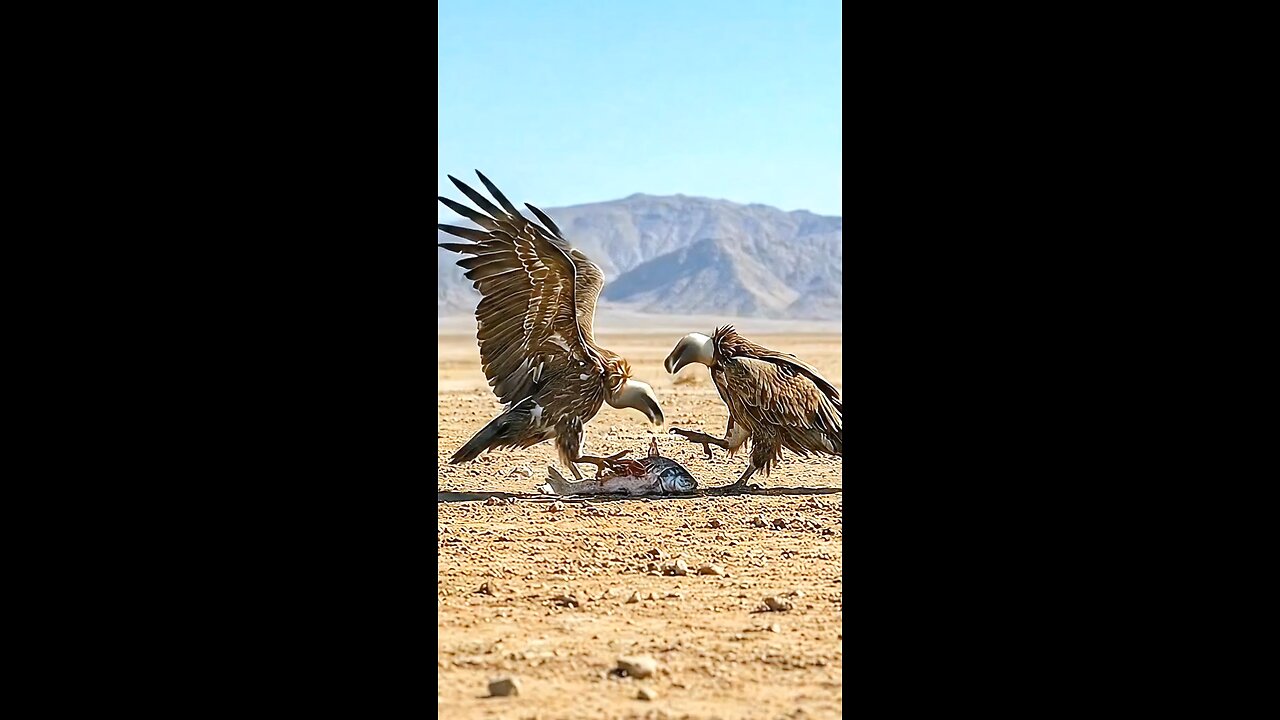 Hungry vultures devour fish together #short #wildlife