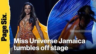 Watch as Miss Universe contestant plummets off stage during shocking fall