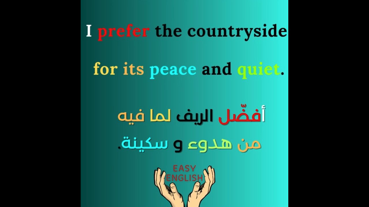 I PREFER THE COUNTRYSIDE FOR ITS PEACE AND QUIET