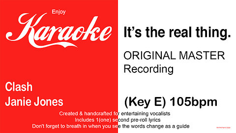 Clash - Janie Jones (Key E) 105bpm (2025) Karaoke